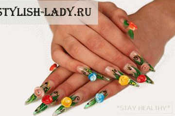 Прыгожы дызайн нарошчаныя пазногцяў