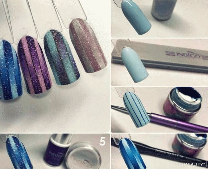 мастер-класс полосатого манікюру