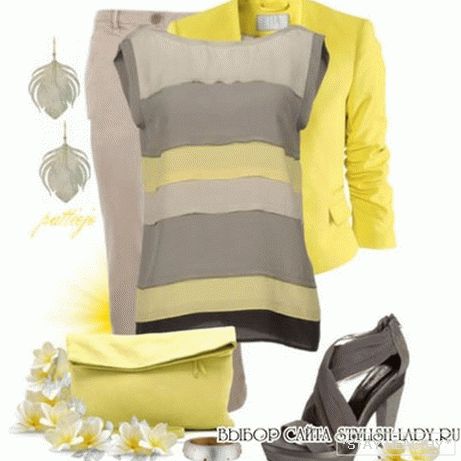 З чым насіць жоўты пиджак, фото