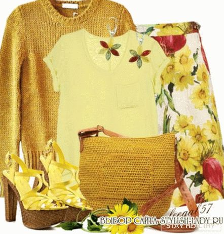З чым насіць жоўты свитер, фото