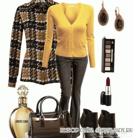 С чем носить желтую кофту, фото