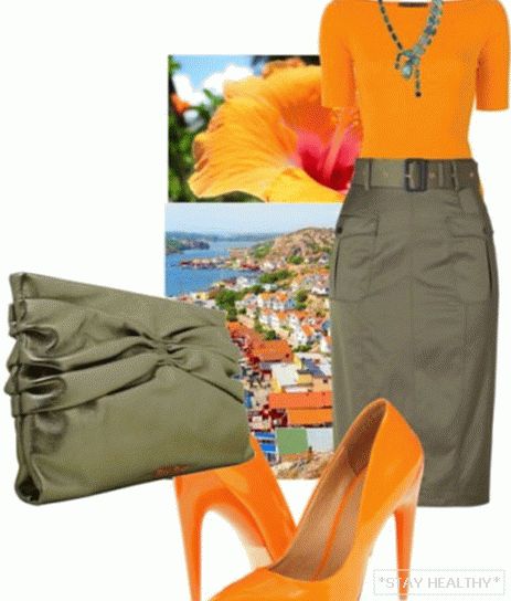 З чым насіць аранжавую абутак, фота