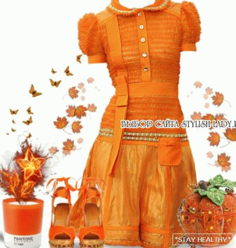 З чым насіць аранжавую абутак, фота