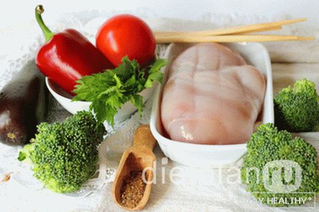Грудка и овощи - диетическое питание