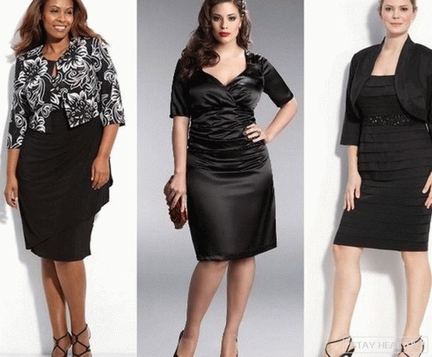 Стильное Черное Платье Для Полных фото 10