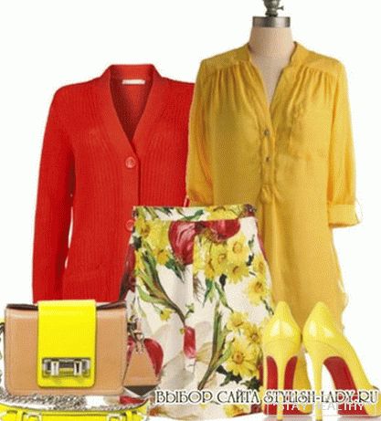 З чем носить желтые туфли, фото